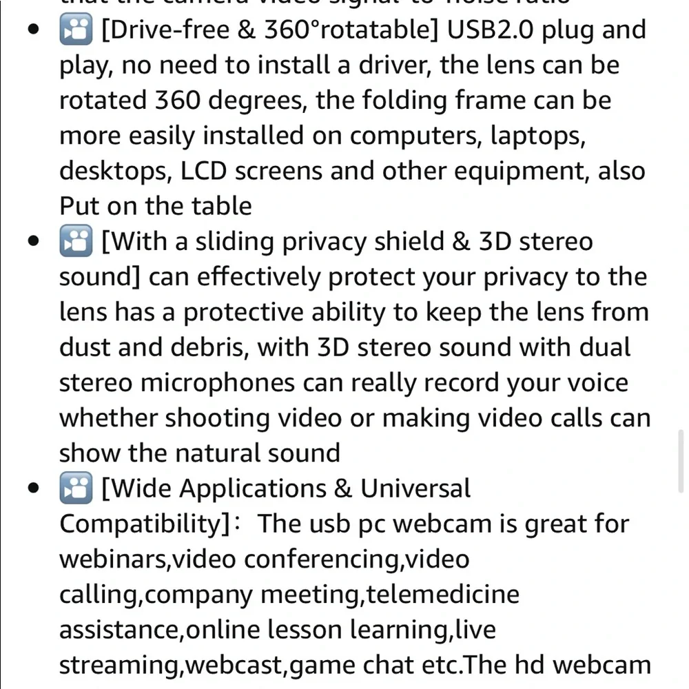 HD Webcam 1080, 95% noise reduction